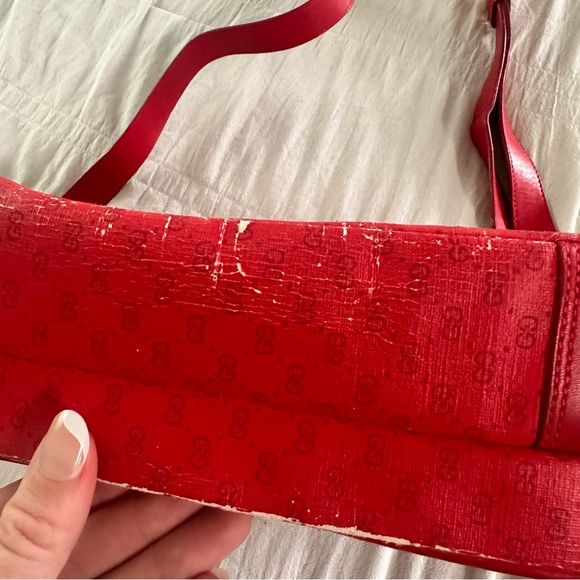 GUCCI Vintage Red Monogram Crossbody Bag with original Box and Dustbag - Picture 8 of 15